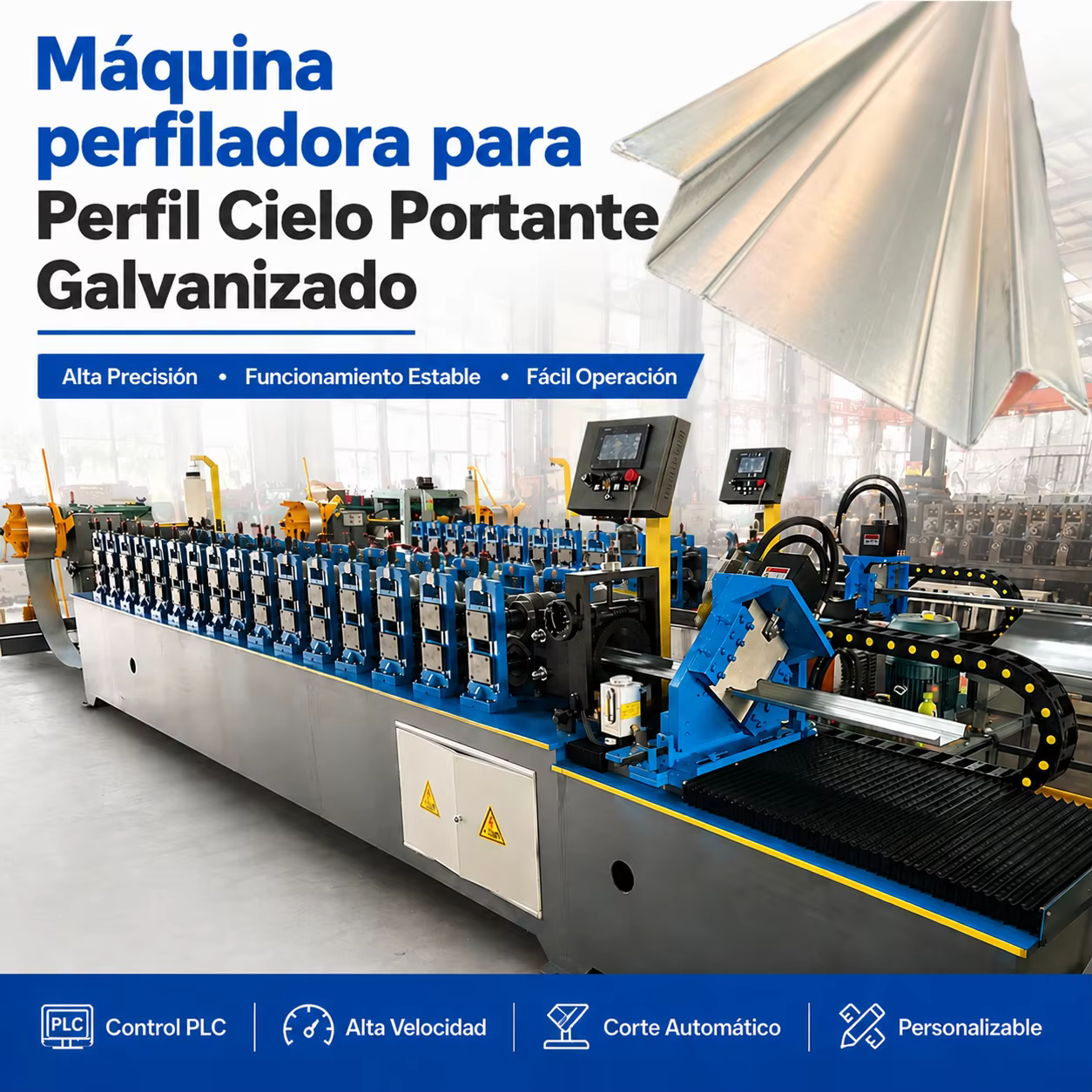 Omega Furring Channel Roll Forming Machine Metal Furring Machine Stud Hat Machine Stud and Track Roll Forming Machine