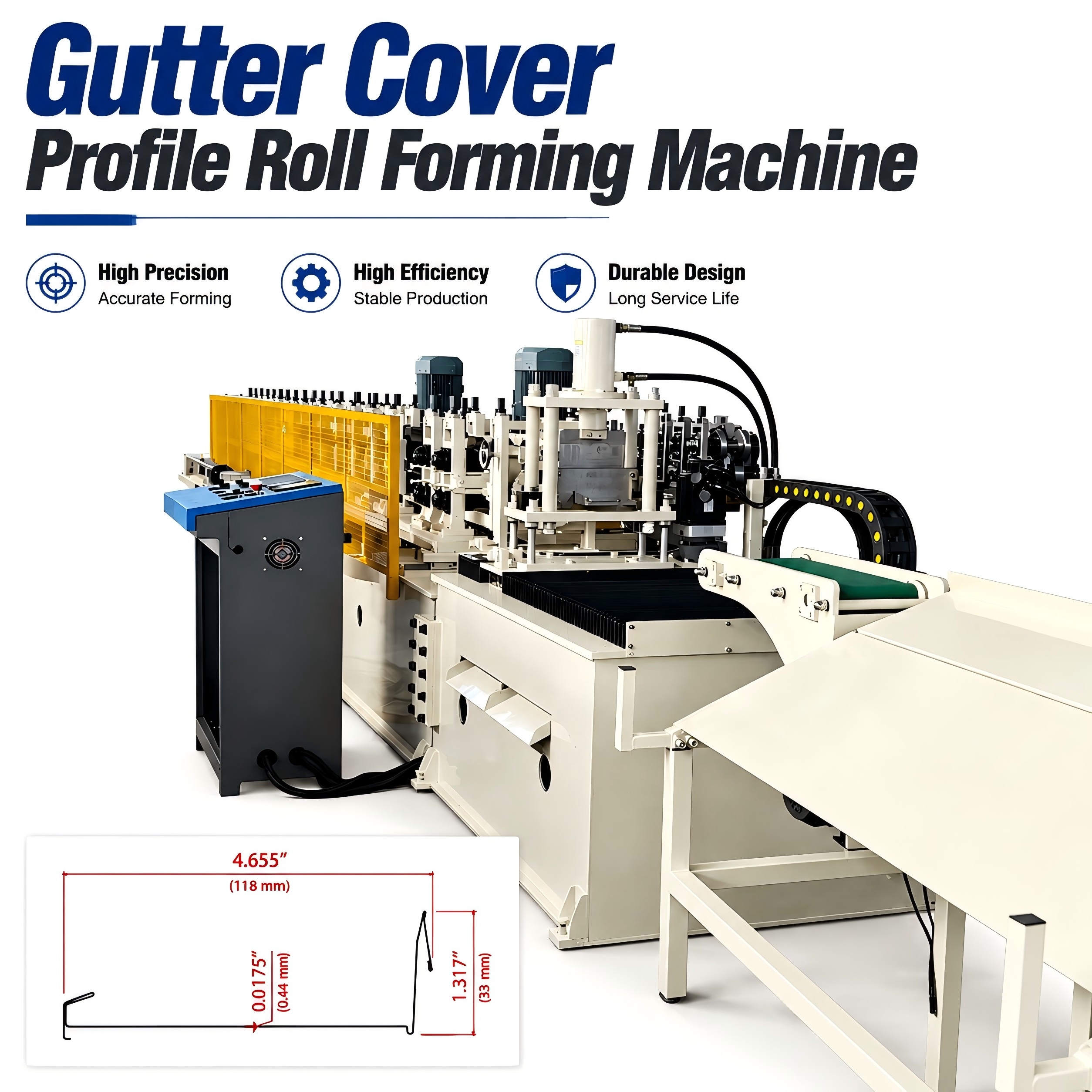 Gutter Cover Profile Roll Forming Machine for Rain Gutter Systems