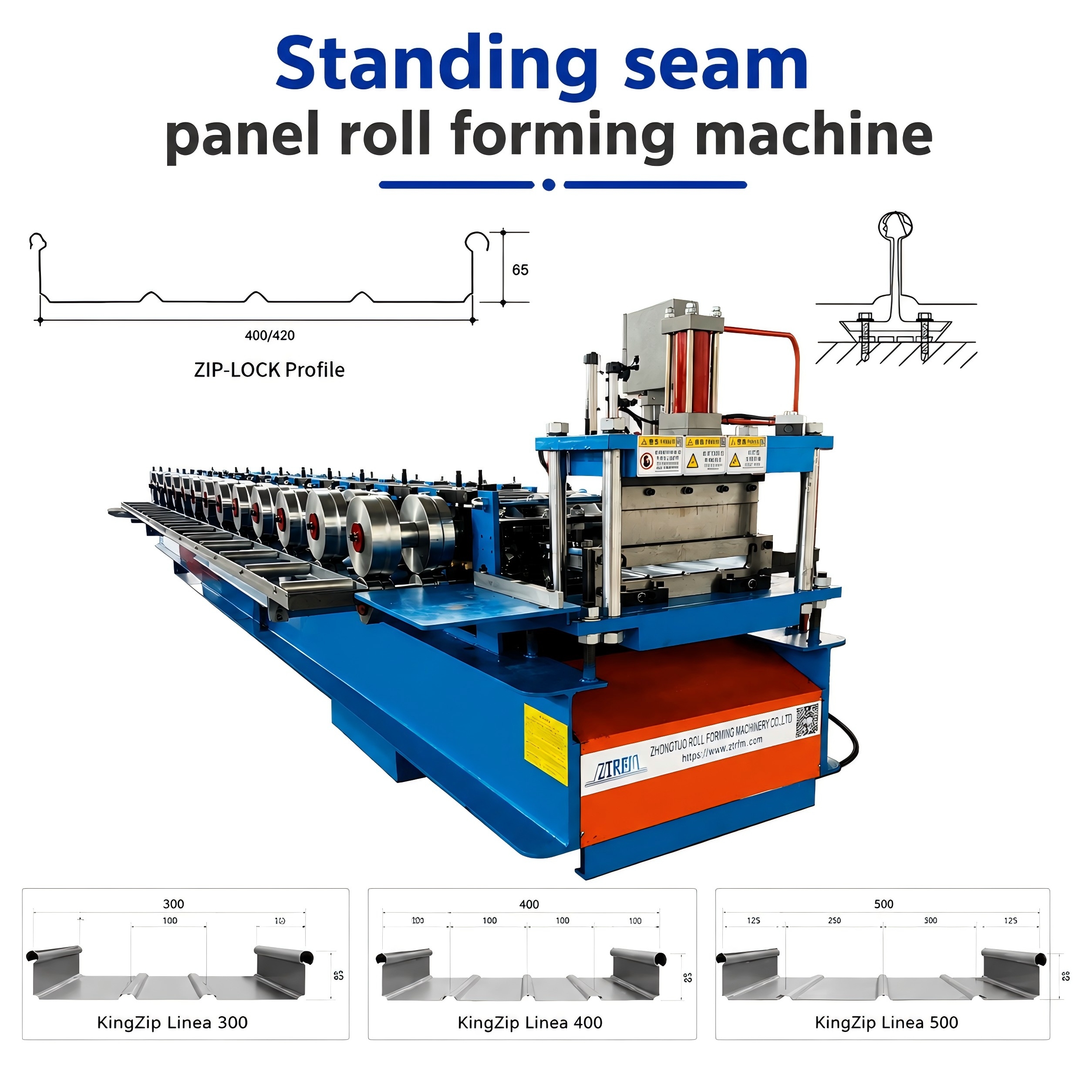 Standing Seam Panel Roll Forming Machine for Metal Roofing