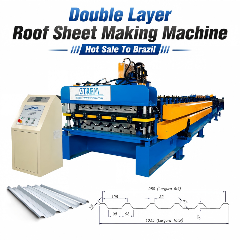 Fully Automatic Double Layer Roof Tile Roll Forming Machine