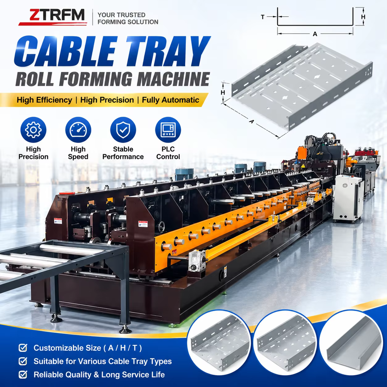 Cable Tray Roll Forming Machine Perforated Cable Tray Making Machine Trays