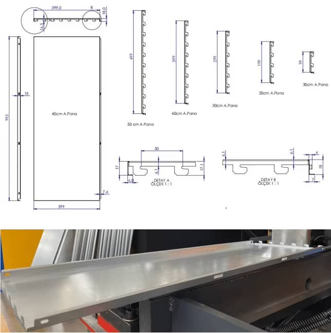 metal shelf back panel