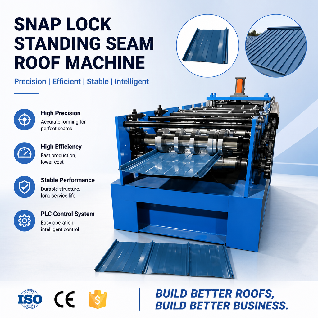 snap lock standing seam machine for roof