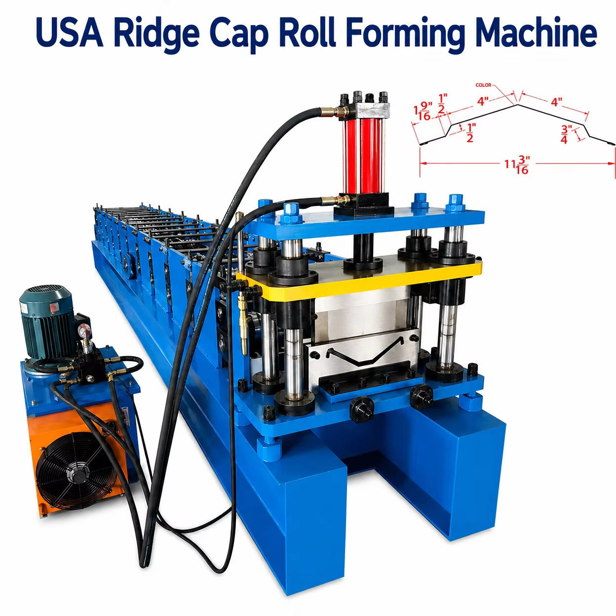 Color Coated Galvanized Steel Ridge Cap Roll Forming Machine