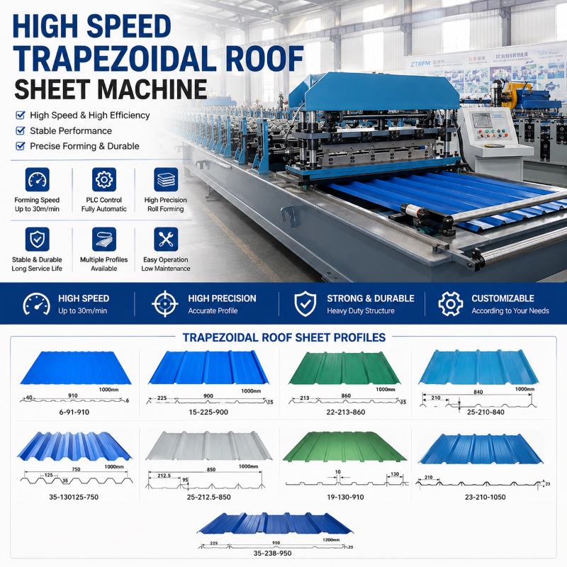 Automatic Trapezoidal Roof Sheet Making Machine for Color Coated Steel