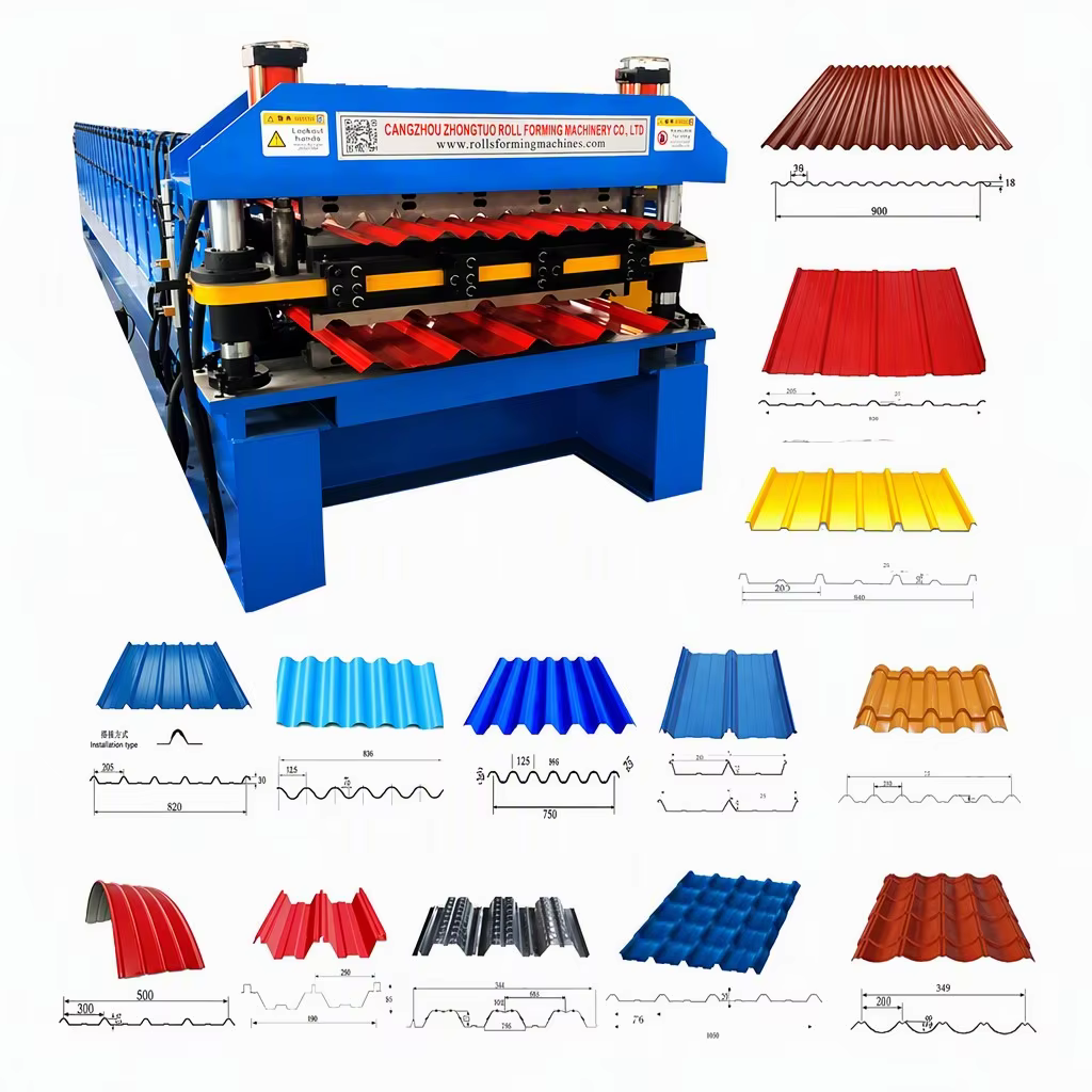Metal Roof Deck Roll Forming Machine Double Layer Steel Deck