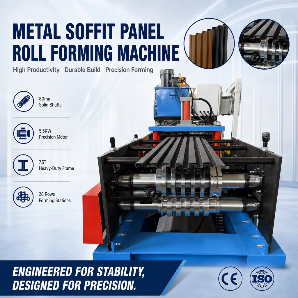 Industrial Metal Soffit Panel Wall Cladding Roll Forming Machine - 7.5 Tons Heavy Duty
