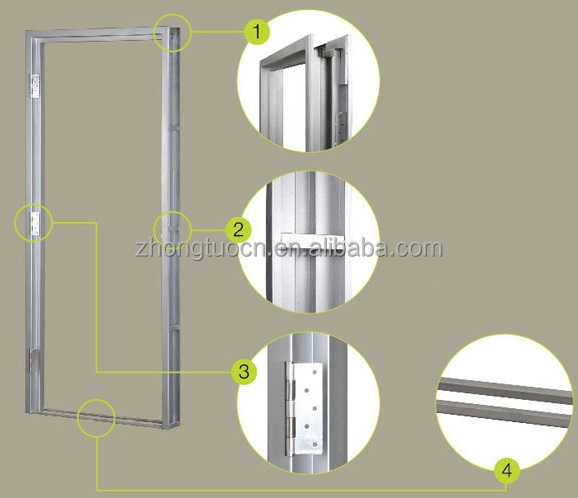 metal door frame with hinger holes