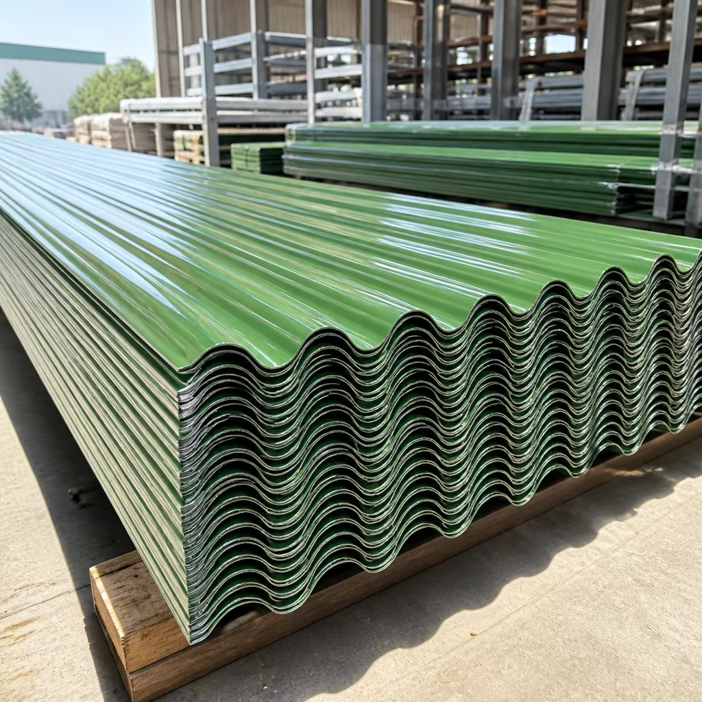 Finished Corrugated Roof Panels & Stacking