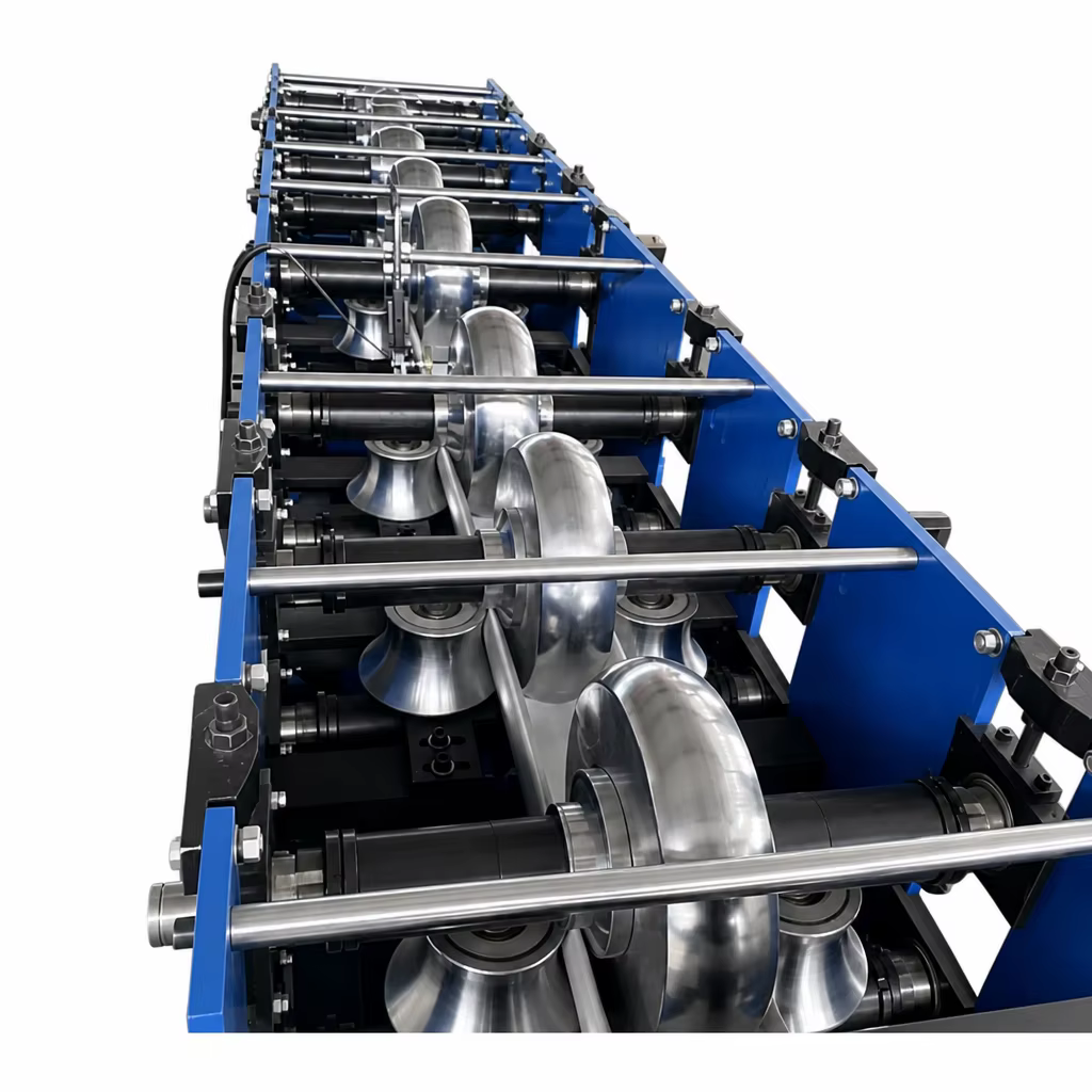 Roll forming stations with 80 mm shafts and hard chromium plated rollers