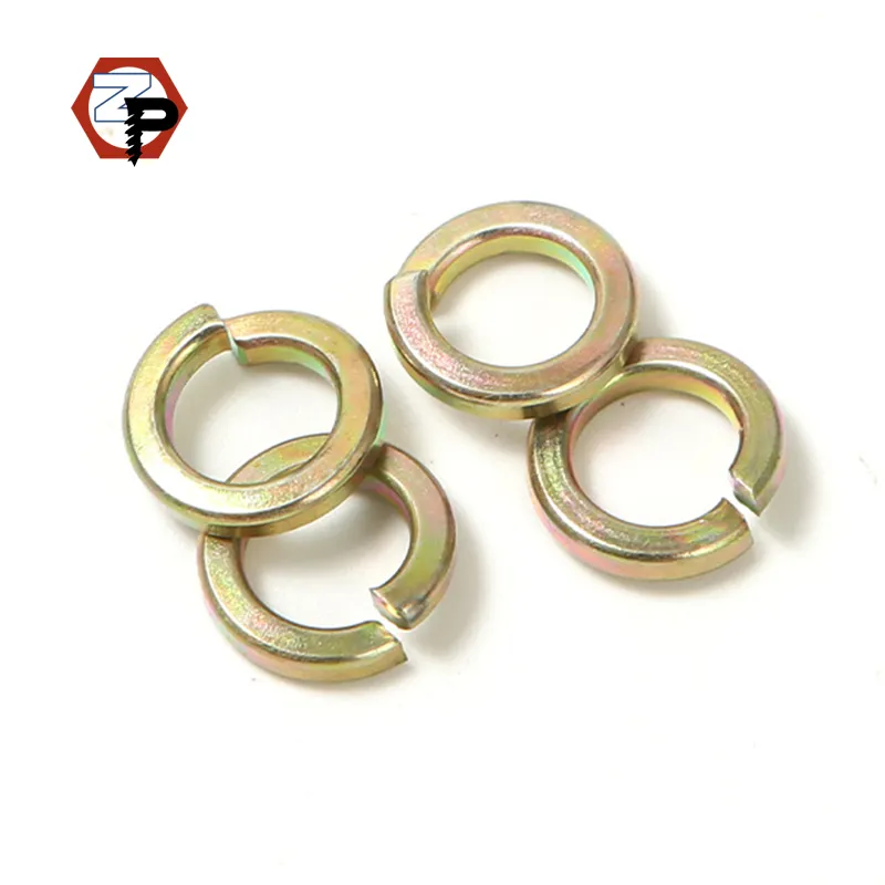 M5 M6 M8 M10 M12 M16 M18 M20 Carbon Steel Yellow Color Zinc Plated Spring Washer DIN127 Lock Washer