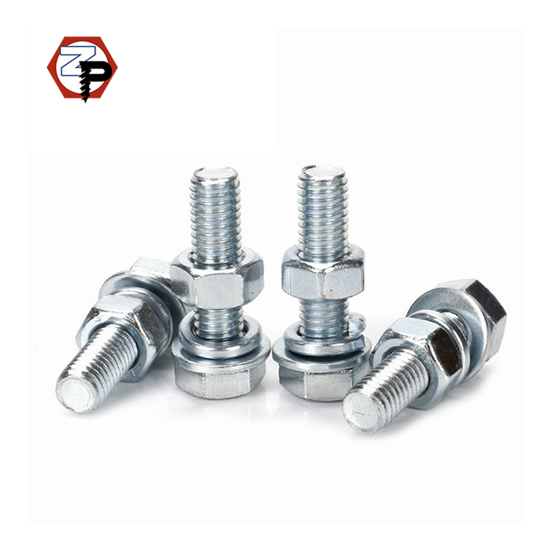Fastener Manufacturer GB5783 DIN933 Zinc Plated Carbon Steel M8 M10 M12 M24 External Hex Bolts Hexagon Head Bolt and Nut Washer