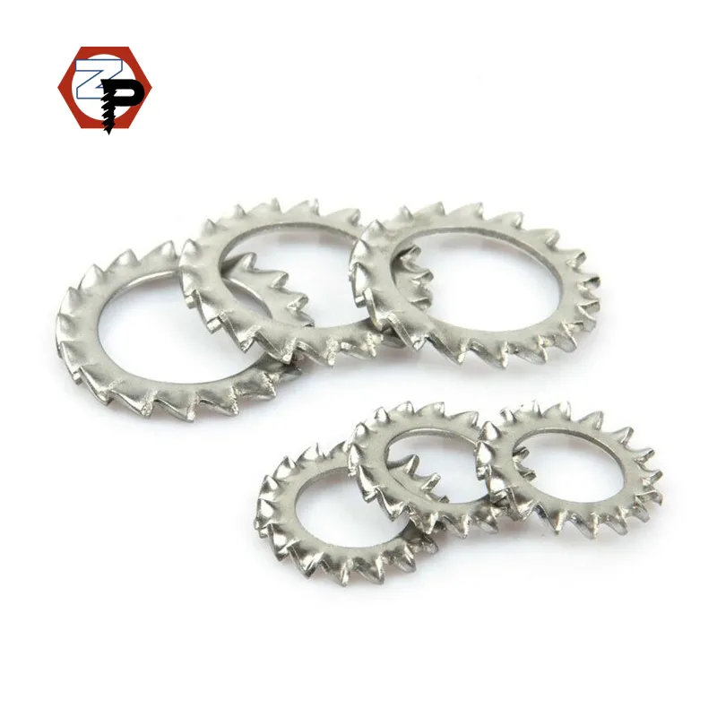 SS 304 Stainless Steel DIN6798 External Teeth Serrated Lock Washers Lock Gaskets Internal Toothed Lock Washers