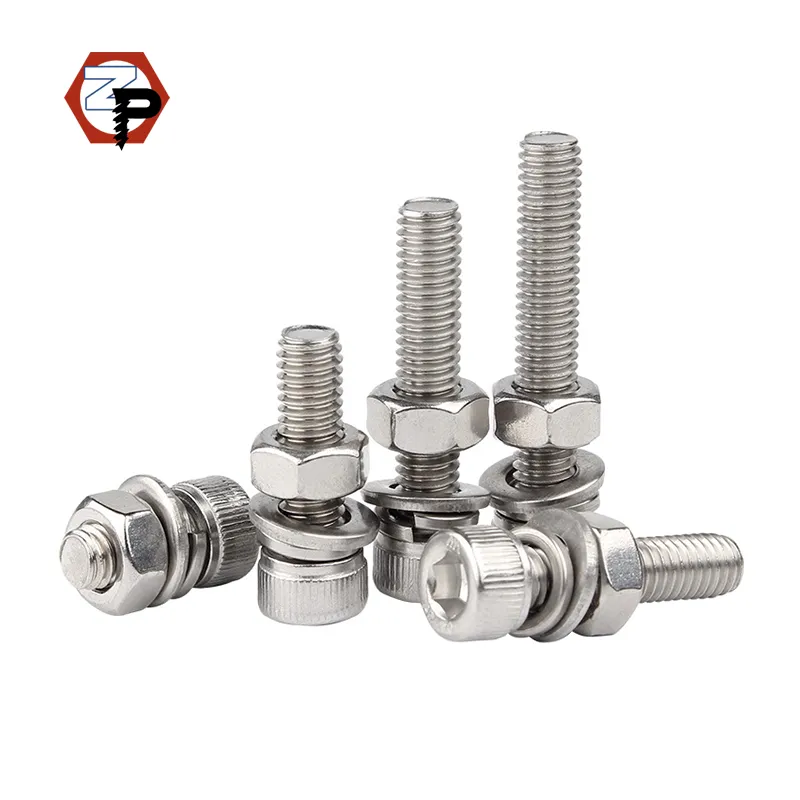 DIN912 ISO4762 Stainless Steel SS 304 316 Bolts Plain Customized M3-M30 Hexagon Socket Screw Cylinder Head Bolt and Nut Washer Hex Socket Cap Head Bolt+8mm+M3