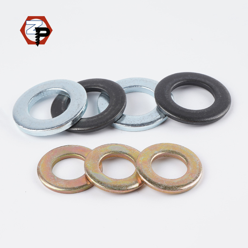 Flat Washers DIN125 Carbon Steel Yellow Zinc Plated Black Oxide M4 M5 M6 M8 M10 M12 M16 M20