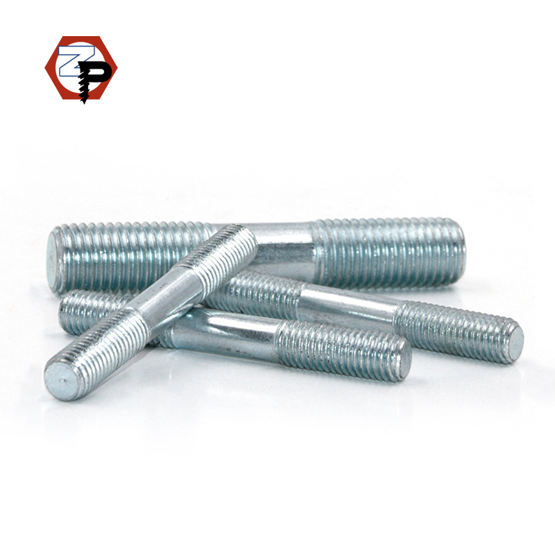 Factory Direct Sales Metric ASTM A193 Carbon Steel Zinc Plated M10 M16 M20 Threaded Rod Bolts Double End Studs