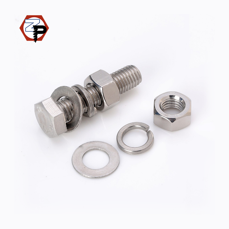 DIN933 Stainless Steel SS 304 316 A2-70 A4-80 M3-M52 Plain External Hexagon Head Bolt Hex Bolts and Nut Washer