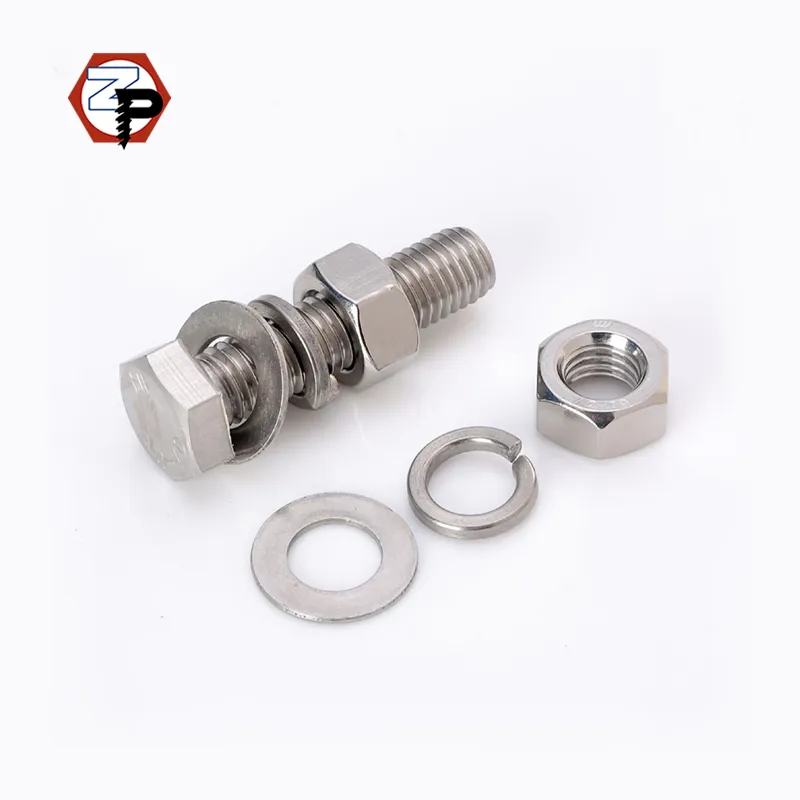 DIN933 Stainless Steel SS 304 316 A2-70 A4-80 M3-M52 Plain External Hexagon Head Bolt Hex Bolts and Nut Washer Hex Head Bolts+8mm+M3