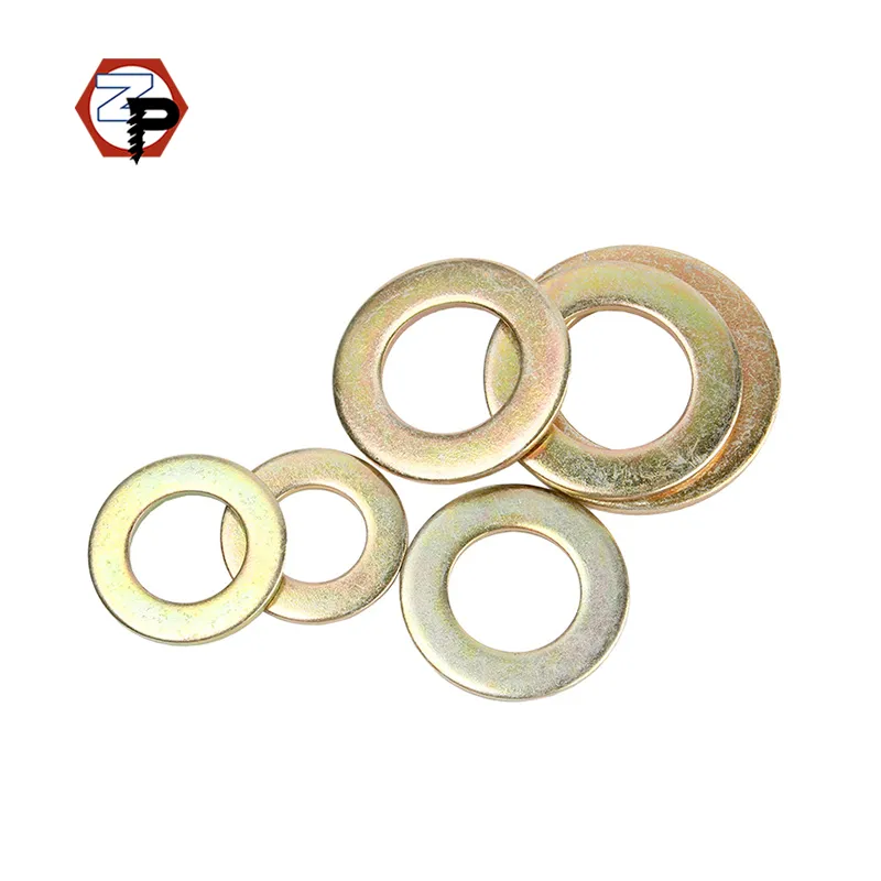 Carbon Steel Yellow Zinc Plated Grade 4.8/8.8 DIN125 M4 M5 M6 M8 M10 M12 M14 M16 Flat Washers with Bolts Nuts