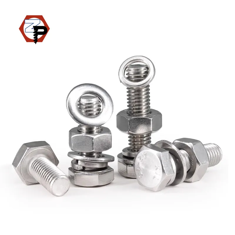 Stainless Steel SS 304 A2-70 Din933 M6 M10 M12 Tuerca Y Perno Fasteners Hexagon Screws Bolts Hex Head Bolt and Nuts Washers Hex Head Bolts+8mm+M3