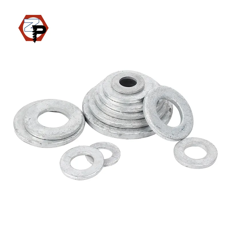 Metal Carbon Steel Hot Dip Galvanized HDG Stamping Washers Custom 4.8 8.8 Grade Din9012 Flat Washer