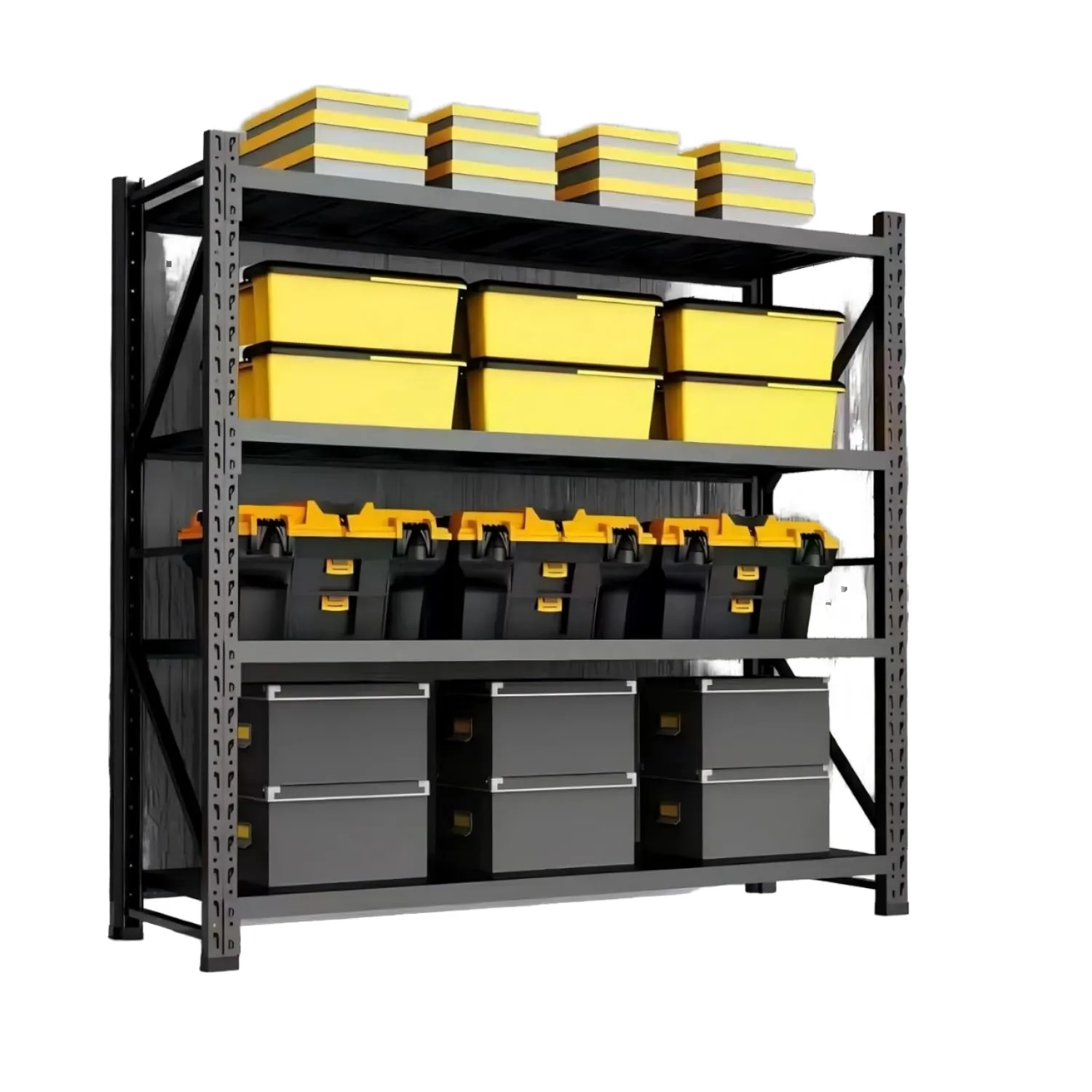 Warehouse Shelving Heavy-Duty Storage Metal Shelving Stackable Boltless Powder-Coated Shelving Units
