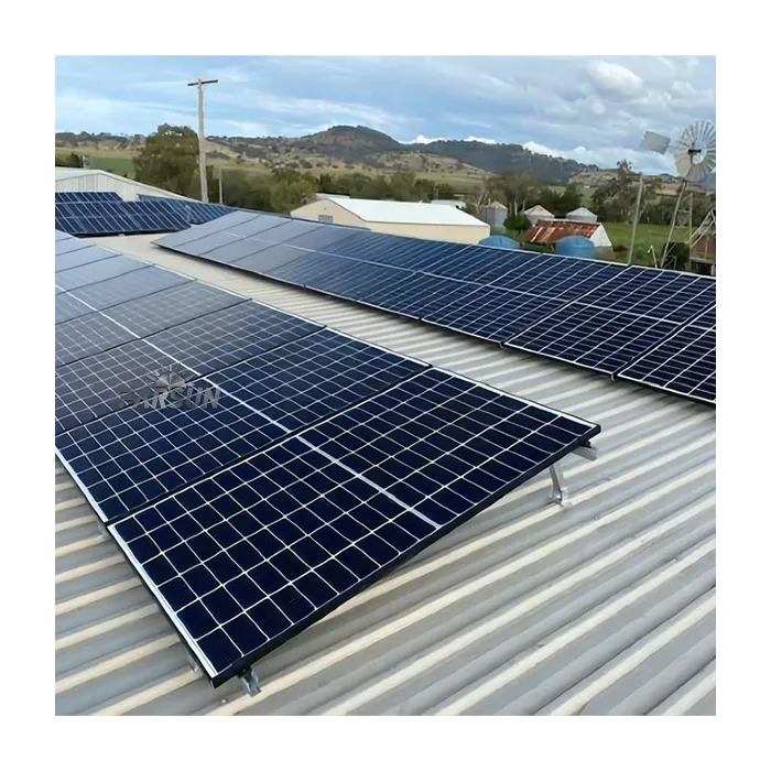 FarSun CE Certified Mounting Installed Open Field Solar Roof Rail Solar Bracket Roof Adjustable Triangle Rail Flat or Pitched+Aluminum Alloy+Ground Mounting
