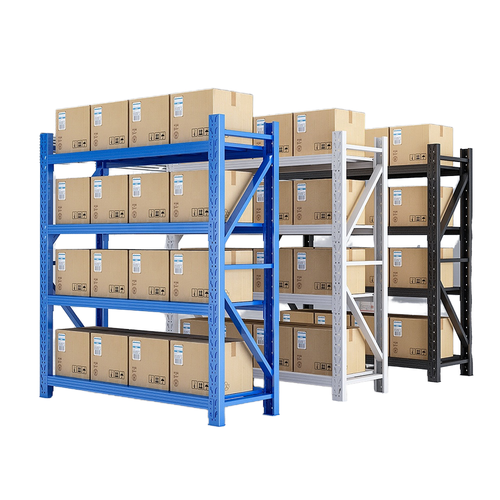 Double-sided Iron and Steel Shelves Commercial and Warehouse Heavy-Duty Storage Rack with Multi-Tier Shelves for Industrial Use