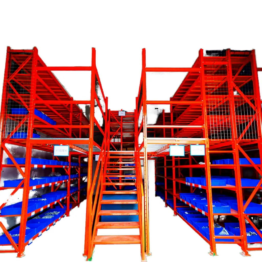 Heavy Duty Mezzanine Steel Shelving System Mezzanine Floor System Multi-level Rack Steel Mezzanine Floor Racking System Platform chat me get it+chat me get it+1000 kg