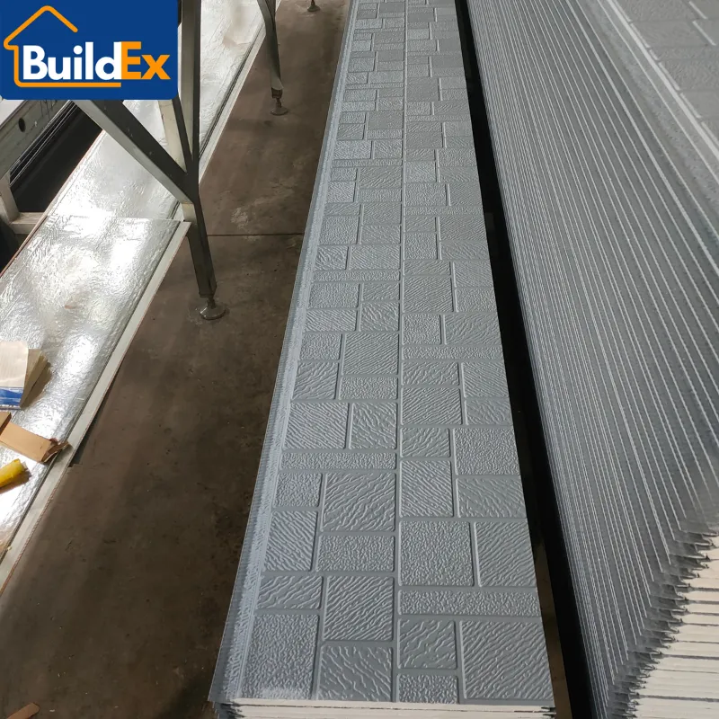 Metal Carved Insulation Wall Panel PU Sandwich Siding for House Facades