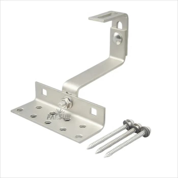 FarSun SS304 Solar Tile Roof Mounting Brackets PV Panel Mounting System Stainless Steel Hooks Roof Mounting+0-60°+SUS304 & AL6005-T5