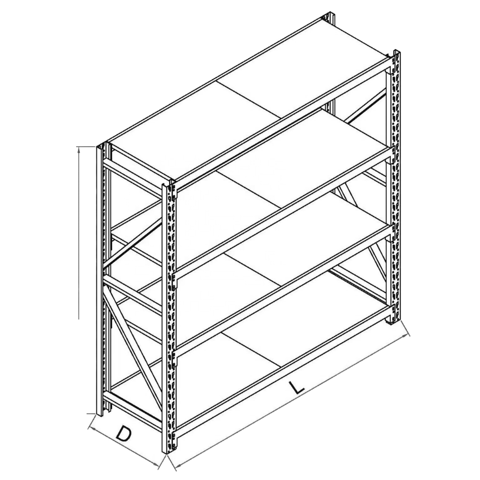 Warehouse Shelving System Metal Adjustable Durable Iron Tiered Shelving Customized Industrial Shelving for Garages