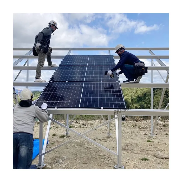 FarSun Extruded Aluminum Industrial Solar PV Plant Mounting Solution Solar Panel Holder PV Railing Mounting
