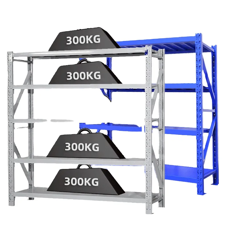Lightweight 5-Layer Warehouse Pallet Racking System Boltless Thickened Steel Shelving Racks 200KG W1200*D400*H2000*4layer+3000mm+150 kg