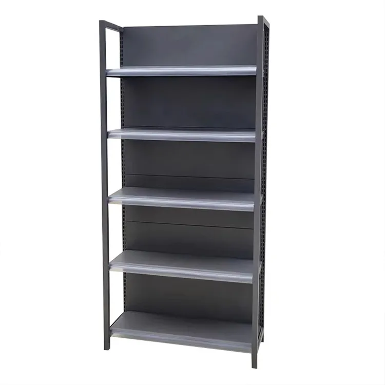 Customizable Supermarket Shelving Metal Display Shelves for Stores Horizontal Retail Grocery Shelves Store Racks W900/1200*D250/300/350/400/450/500*H1300/1600/1900/2200mm+ODM+Black/white/gray/wood grain/yellow/blue/red/or customized colors+60-150 KG per Shelf+4-7 or customized