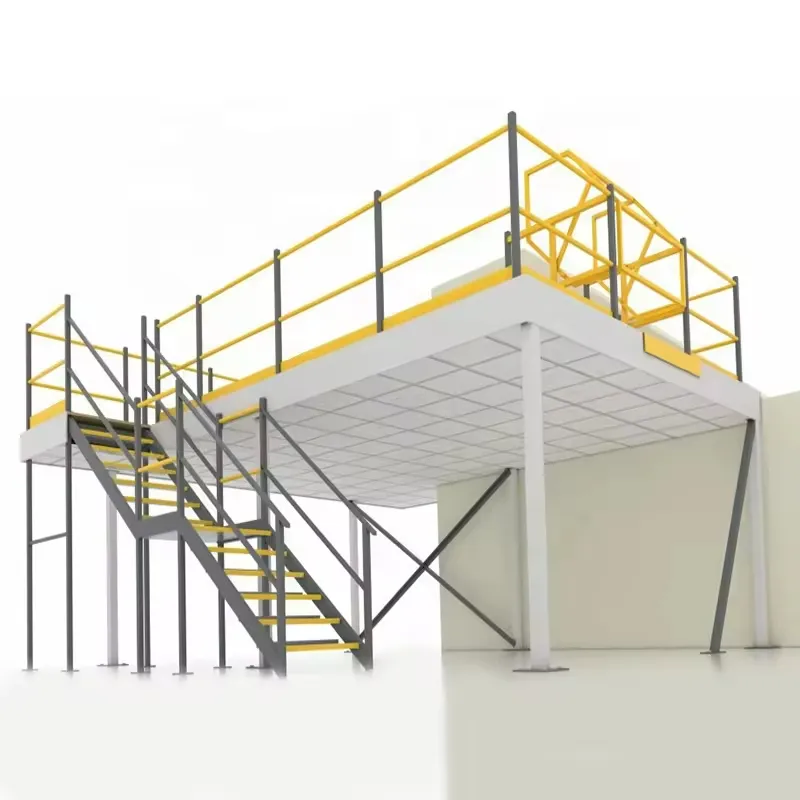 Custom Mezzanine Platform 1000-3000kg Per Sqm Mezzanine System 2-3 Floors with Stairs Heavy Duty Mezzanine Floor chat me get it+chat me get it+1500 kg