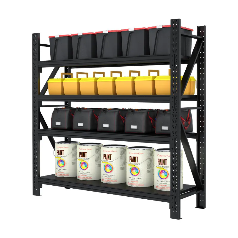 Steel Heavy Duty Warehouse Storage Rack Black Thickness No Wheels E-commerce Wholesale Material Handling