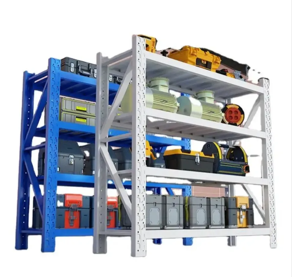 Sanyang Medium-sized Storage Racks 200-500 Kg Load-bearing Thickened Iron Frame Steel Laminate Beams Durable Metal Material