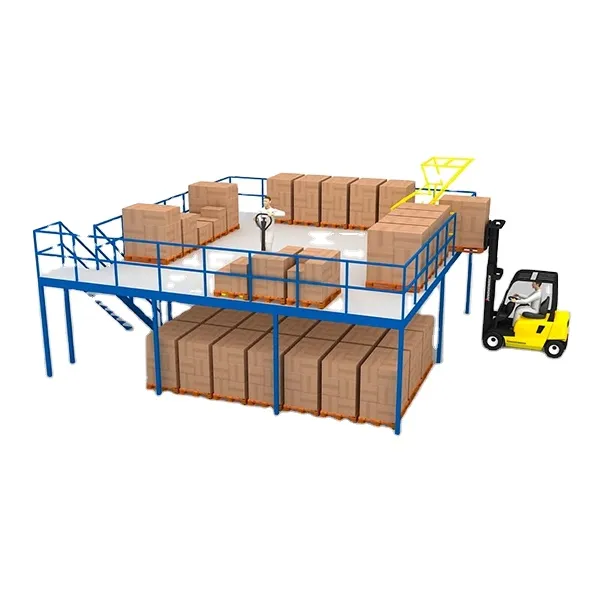 Factory Wholesale Heavy Duty Mezzanine Floor Racking System for Warehouse | 300~1000kg/m² Load | Free Design Support chat me get it+chat me get it+1000 kg