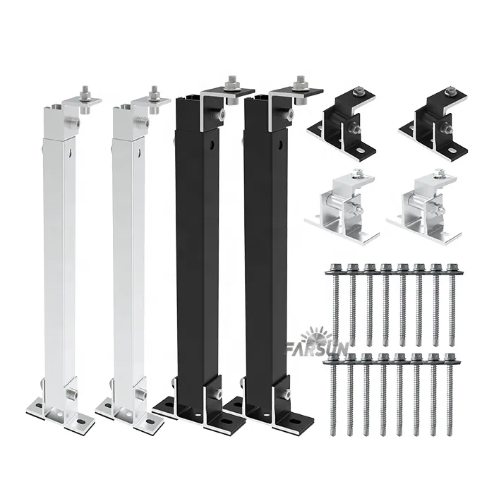 FarSun Solar Panel Mounting Structure Aluminum Bracket Roof Rails Adjustable Angle