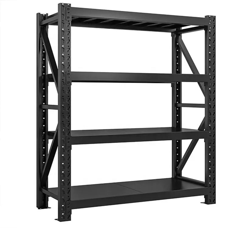 Warehouse Racking 4 Tiers Load Capacity 150kg Adjustable Metal Steel Racking Warehouse Storage Pallet Racking 150KG W2000*D600*H2000*4layer+Adjustable+150 kg
