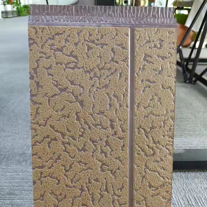 Good Performance Steel Wood Grain Sandwich Panel Galvanized Embossed Metal Wall Covering for Exterior Cold Room