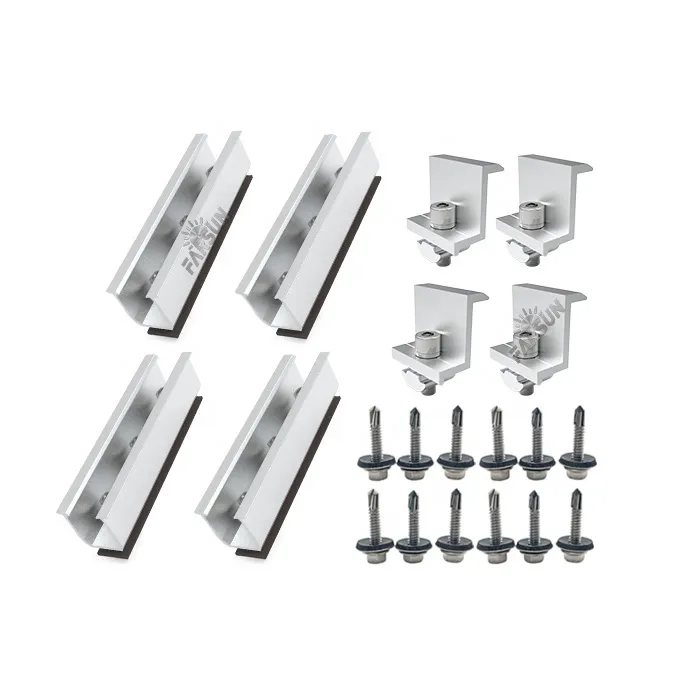 FarSun Corrugated Roof Solar Mounting Systems Rustproof U Rail Roof Mounting+0-45°+AL6005-T5&SUS410