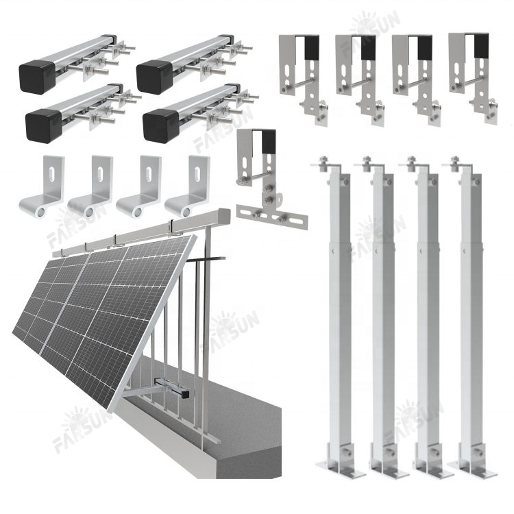 FarSun Wall Mount Solar Home Balcony Solar Systems Balcony Solar Panel Tilt Rack