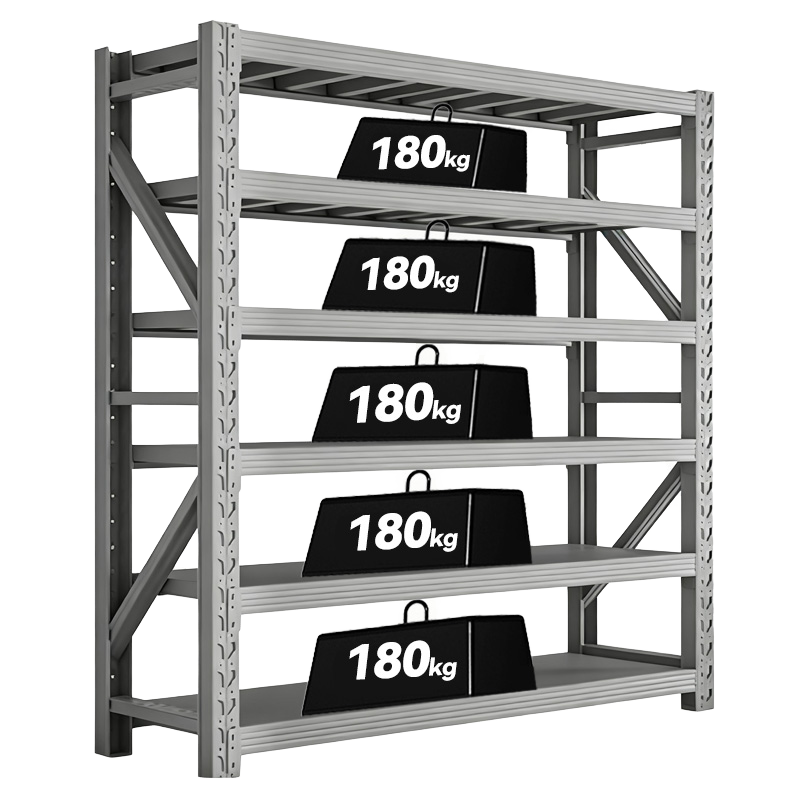 5/6 Layer Powder Coated Light Duty Shelving Steel Warehouse Shelves Adjustable Industrial Rack Garage Metal Workshop Shelf