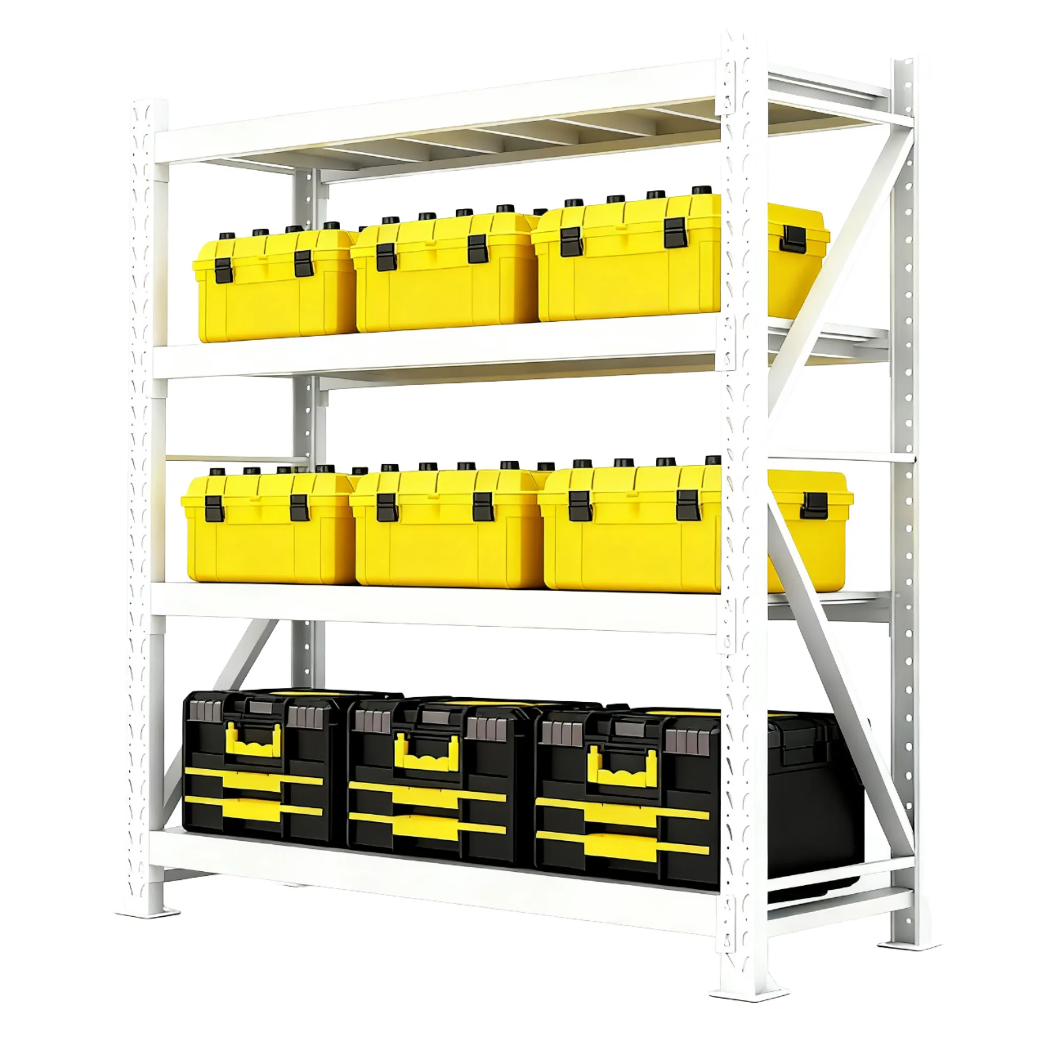 Steel Medium-Duty Shelving Units Each Tier Supports 200-500 kg Adjustable Shelves Customizable Warehouse Shelving System