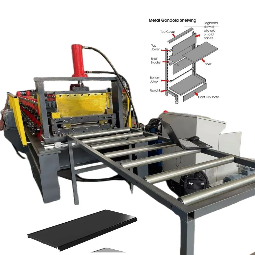 Mexico Popular 0.7-1.2mm Thickness 250-550mm Width Adjustable Tegometal Supermarket Shelving Shelf Panel Roll Forming Machine
