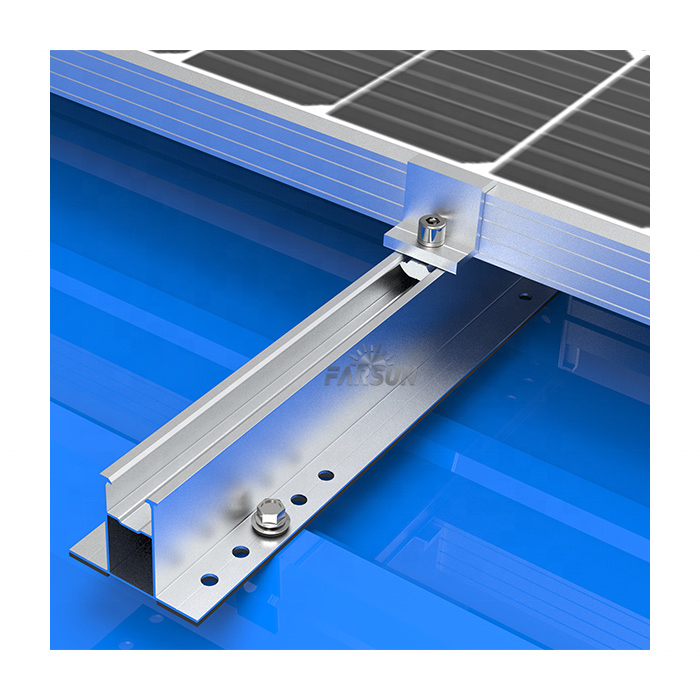 FarSun Corrugated Metal Roof Solar Mounting System Short Rail Roof Structure Mount Rails