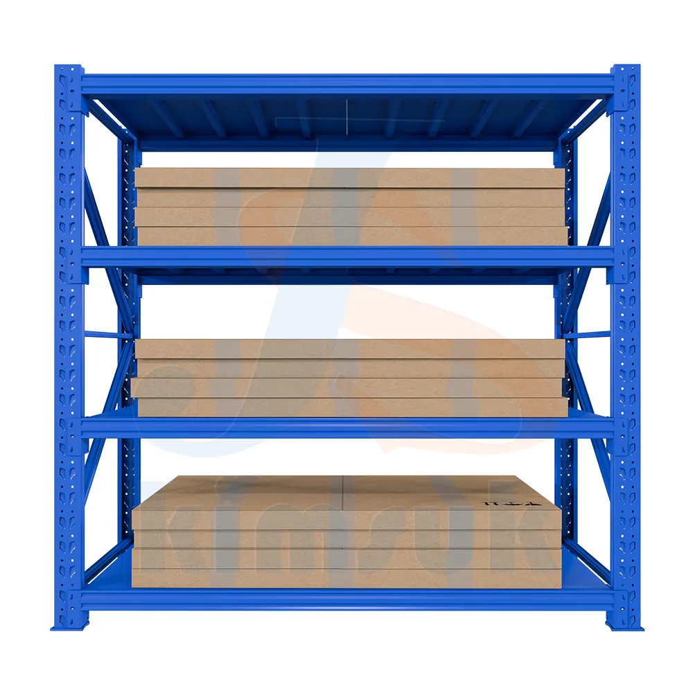 Warehouse Storage Racking 4 Tiers Adjustable Metal Steel Customizable Load Capacity Warehouse Racking Pallet Shelf Storage Unit Add layer+1200mm+100kg