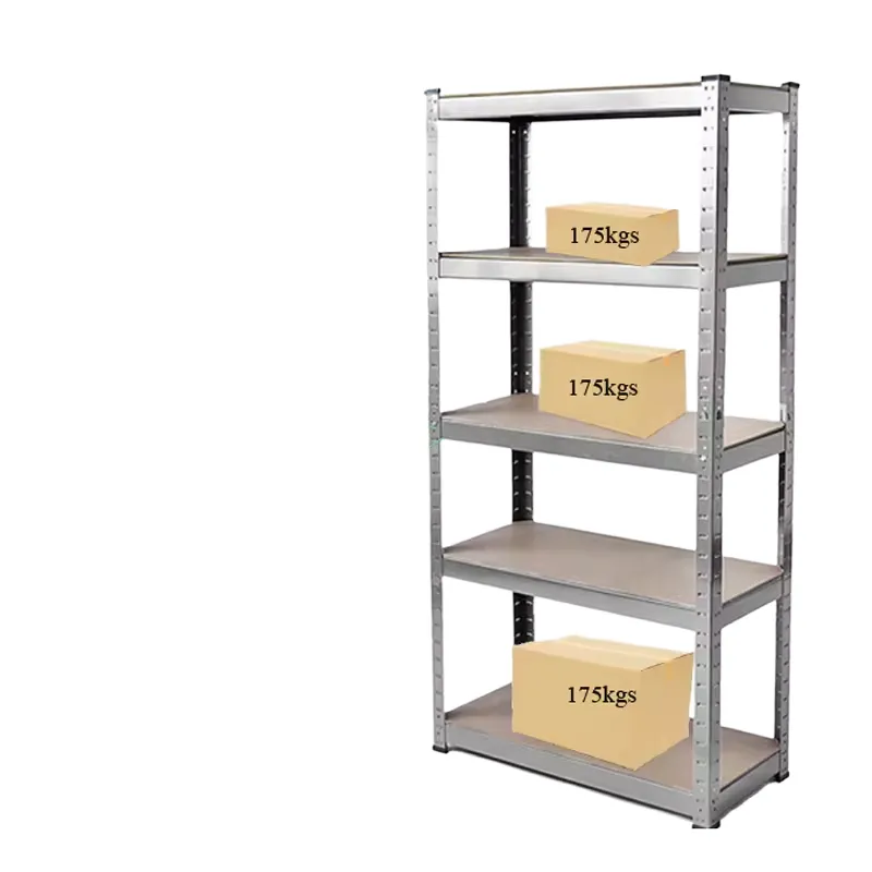 Light-Duty 5-Tier Boltless Rivet Galvanized Metal Shelving Rack Steel Garage Storage Rack for Home Use or Warehouse Add layer+1200mm+150 kg
